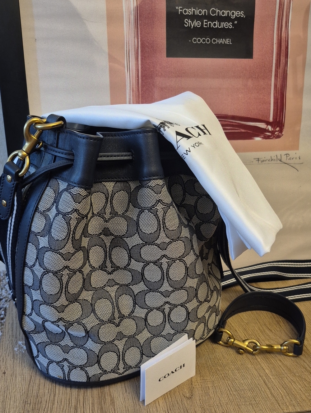 BEAUTIFUL COACH SIGNATURE Jacquard Bucket Bag